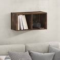 thumbnail image 2 of Furinno FANO 2-Cube Floating Shelves Standing Bookshelf Amber Pine, 2 of 4