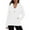white, variant on Womens Plain Zip Up Hoodie Womens Fleece Hooded Top Long Sleeve Sweatshirt with Pockets Warm Soft Fall Hoody Jackets Fall Winter Cardigan Zipped Sweat Tops Thermal Outerwear black L