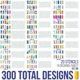 thumbnail image 2 of Custom Body Art Airbrush Nail Stencils - Design Series Set # 8 includes 20 Individual Nail Templates with 16 Designs, 2 of 6