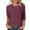 Wine, variant on Women T Shirts Women Casual Crewneck Print 3/4 Sleeve Soft Stretch Daily Top Green L