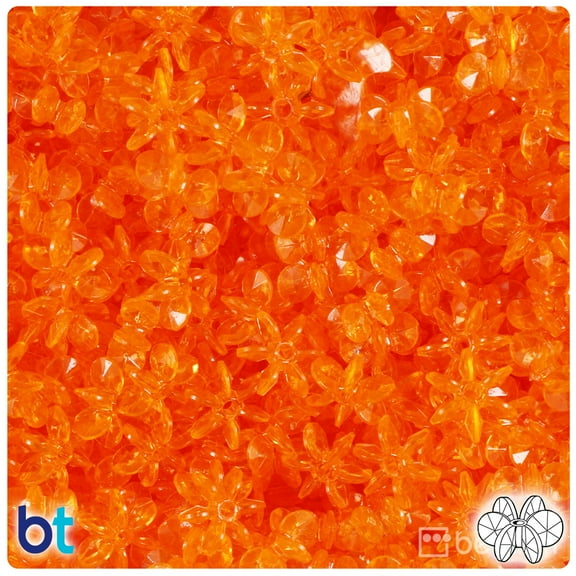 BeadTin Orange Transparent 12mm SunBurst Craft Beads (450pcs)