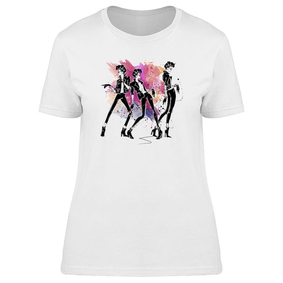 Three Fashion Girls Colorful  T-Shirt Women -Image by Shutterstock, Female x-Large