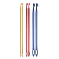 thumbnail image 1 of yuksok 6Pcs Afghan Aluminium Crochet Hook Knitting Needle Hand Knit Tool With Threading, 1 of 5