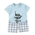 thumbnail image 3 of Herrnalise Toddler Kids Baby Boys Girls Fashion Cute Short Sleeve Cartoon Print Casual Suit, 3 of 3