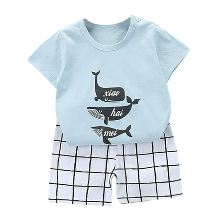 

Toddler Set Clearance Toddler Sets For Kids Toddler Kids Baby Boys Girls Fashion Cute Short Sleeve Cartoon Print Casual Suit