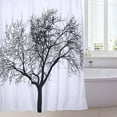 thumbnail image 5 of 180x200cm Waterproof Shower Curtain Bathroom Polyester 12 Hooks 1# Black Tree, 5 of 6
