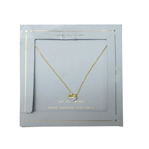 Sterling Silver Heart Extender Necklace Silver Gray