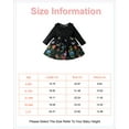 thumbnail image 2 of 2T Baby Girls Dress 3T Girls Long Sleeve Dress Flower Butterfly Print Toddler Girls Floral Dress Black, 2 of 7