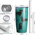 thumbnail image 4 of Dachshund Dog Tumbler Stainless Steel Insulated Travel Coffee Cups with Lid and Straw,Ideal Memorial Gift for Dog Dad/Mom,20oz, 4 of 6