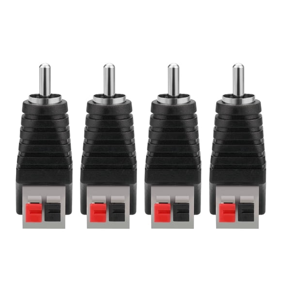 Adaptador Borsuer RCA a cables de altavoz, 4 unidades RCA macho a terminal