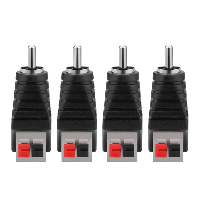 Adaptador Borsuer RCA a cables de altavoz, 4 unidades RCA macho a terminal