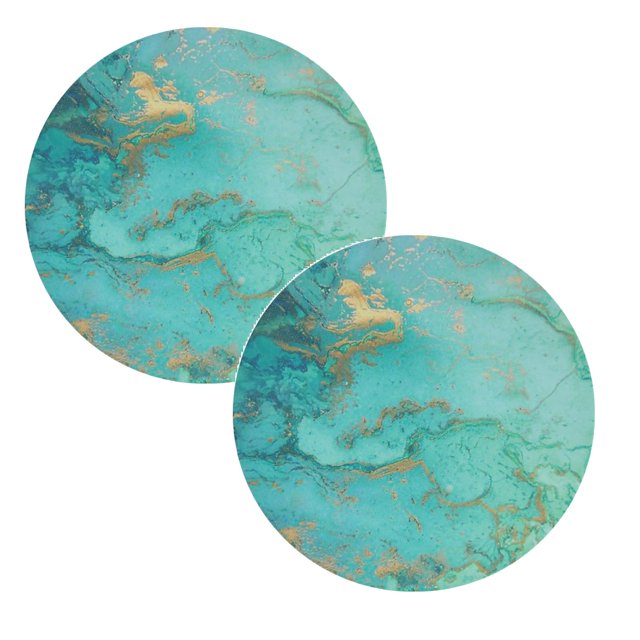 Oleegame 2 Pcs Set de 2 Sets de Table Absorbants Ronds en Céramique pour Table à Thé Maison Isolation Thermique