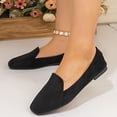 thumbnail image 6 of Black Women Elegant Moccasins With Square Toe One-Foot Flat Design For Everyday Use, 6 of 9