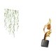 thumbnail image 5 of Adhesivo de pared con diseño de enredaderas colgantes, hojas , estatua de arte abstracto, escultura de resina, material PVC, fácil de usar, idea, 5 of 8