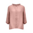 thumbnail image 6 of Women Shirts Neck Embroidered Short Sleeve Casual Blouse Top Holiday Gathering Daily Casual Outfit, 6 of 6