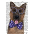 thumbnail image 2 of Fab Funky 15x18 Gold Ornate Wood Framed with Double Matting Museum Art Print Titled - German Shepherd with Glasses and Bow Tie, 2 of 4