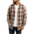 thumbnail image 2 of DYTTDG Men's Collared Long Sleeve Plaid Flannel Shirt, Button Down Loose Casual Checkered Top Lightweight Layer Jacket for Daily Outdoor Wear, 2 of 6
