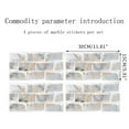 thumbnail image 2 of 12-Sheet Premium Self-Adhesive Kitchen Backsplash Tiles in Marble  12”X6”, 2 of 8