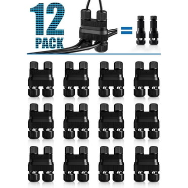 SUNVIE Fastlock2 Low Voltage Landscape Lighting Wire Connector Waterproof 12-18 Gauge for Outdoor Path Lights, 12 Pack