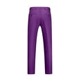 thumbnail image 3 of YLSDY Men's Business Suit Pants Flat Front Dress Pants with Belt Loops Zip Fly Multiple Colors Purple XXXL, 3 of 3