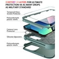 thumbnail image 6 of Diverbox for iPhone 13 Case [Shockproof] [Dropproof] [Tempered Glass Screen Protector + Camera Lens Protector],Heavy Duty Protection Phone Case Cover for Apple iPhone 13 (Pine Green), 6 of 7