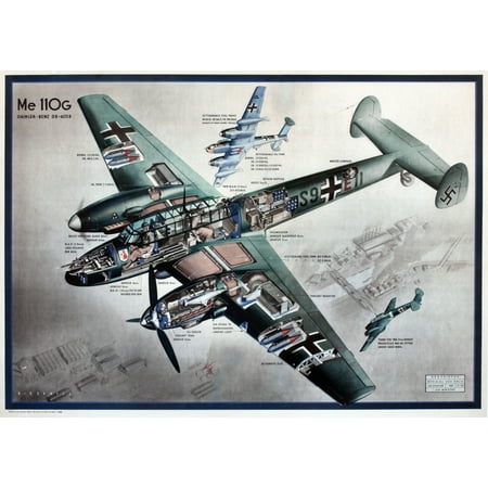 Ww2 Poster German Messerschmitt Me 110G Fighter Plane Poster Print By Mary Evans Picture LibraryOnslow Auctions (Best German Fighter Plane Ww2)