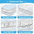 thumbnail image 4 of Plastic Pencil Box Large Capacity Pencil Boxes Clear Boxes with Snap-Tight Lid Stylish Office Supplies Storage Organizer Box A Light Blue Pattern, 4 of 7