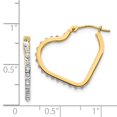thumbnail image 2 of 14k Yellow Gold Diamond Heart Hoop Earrings Love, 2 of 6