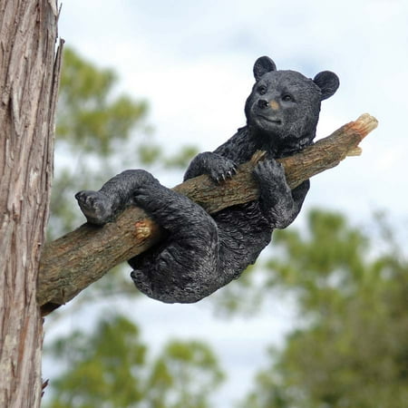 Up a Tree Hanging Black Bear Cub Sculpture: Hanging Bear Cub