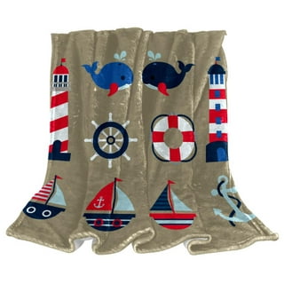 CHILL·TEK Nautical Blanket Marine Lighthouse Throw Blankets Soft