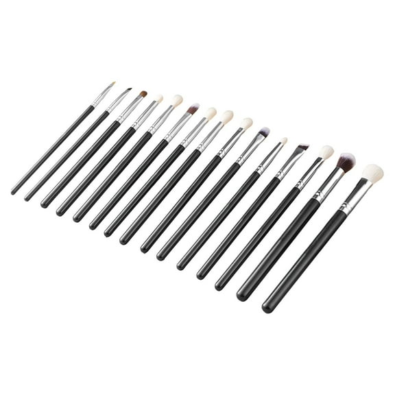 KFFKFF 15-Piece Makeup Brush Set for Foundation, Blending, and Eyeshadow, Professional Vegan Brushes with Soft Synthetic Bristles, Comfortable Wooden Handles, Durable Aluminum Ferrules