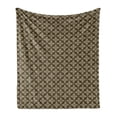 thumbnail image 1 of Renaissance Soft Flannel Fleece Throw Blanket, Vintage Damask Classic Floral in Earth Tones Baroque Revival Feminine, Cozy Plush for Indoor and Outdoor Use, 60" x 80", Green Brown White, by Ambesonne, 1 of 6