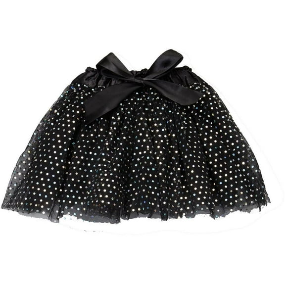 Wenchoice Black Polka Dot Tutu - Toddler ONE SIZE