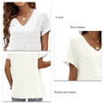 thumbnail image 3 of Women V Neck T Shirt Soft Polyester Pure Color Loose Fitting Women  Dot V Neck Top Skin Friendly Casual Style  for Dating ANGGREK Otros, 3 of 6
