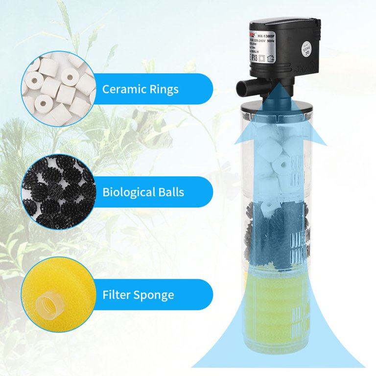 15 Wlt Black BURAQ Aquarium Filter Pump 3 in 1 High Power Oxygen