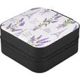 thumbnail image 2 of GZHJMY Eiffel Tower Lavender Travel Jewelry Organizer Portable PU Leather Jewelry Box for Womens Earring Necklace Bracelets, 2 of 7