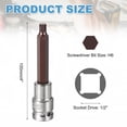 thumbnail image 2 of Uxcell 4Pcs Hex Bit Socket 1/2" Drive H6 S2 Acero Hexagonal Cabeza Larga Destornillador Brocas CR-V Adaptador de Socket para Hogar Auto Eje Tuercas y Pernos Reparación, 2 of 7