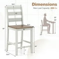 thumbnail image 3 of Gymax Set of 2 Counter Height Chairs w/ Inclined Backrest Rubber Wood Crossbars, 3 of 8