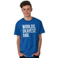 thumbnail image 5 of Worlds Okayest Bro Sibling Brother Men's Graphic T Shirt Tees Brisco Brands L, 5 of 5