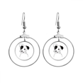 thumbnail image 1 of Ilustración de dibujos animados patrón perro negro Los pendientes cuelgan del aro de la joyería del círculo de la gota Unbranded M, 1 of 3
