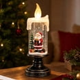 thumbnail image 5 of Christmas Snow Globe Candle Lamp Santa Claus Lighted Swirling Water Snowflake Tabletop Decor, 5 of 5