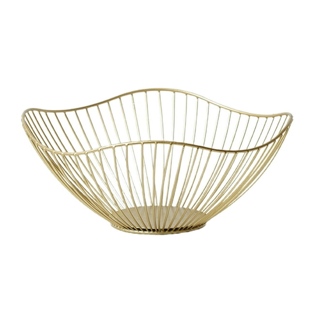 Plato de fruta de hoja de estilo alto dorado creativo Simple personalizado almacenamiento en habitación para el hogar plato de hierro para fruta hueco hoja ANGGREK Otros