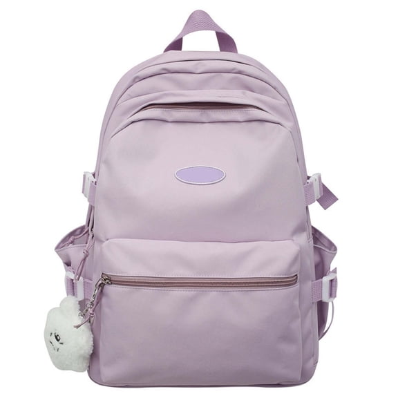 TGPMGRZ School Backpack with Cute Accessories Casual Daypack Laptop Bag Waterproof Travel Rucksack for Women (Purple)