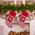 thumbnail image 2 of Lilixerw Embroidered Letter Christmas Stocking,Red White Striped knitted Christmas Decorations Stocking,Festival Supplies,Xmas Tree Fireplace Decor,10.6 x 16.5 x 7.9 inch,(O), 2 of 5