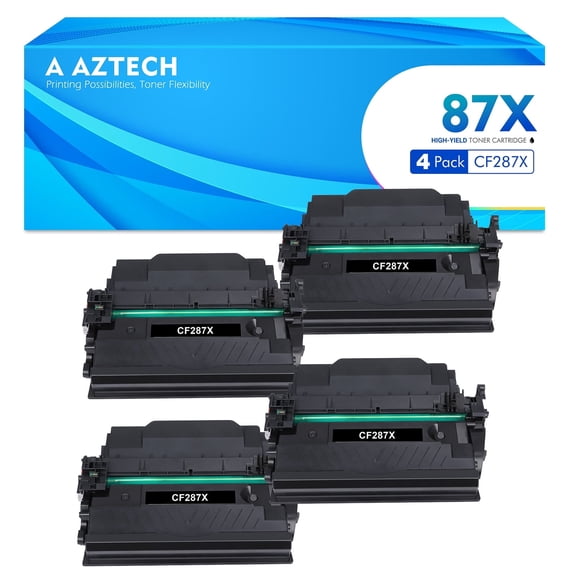 87X CF287X Toner Cartridge 4-Pack Compatible for 87X 87A CF287X CF287A for Laserjet Enterprise M506 M506dn M506n Pro M501 M501dn M506 M506x M527 M527dn Printer Ink (Black)