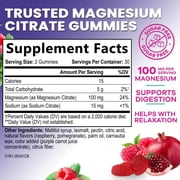 Magnesium Citrate Gummies - Sugar Free - High Absorption & Bioavailability Magnesium Gummy Supplement - Improved Vegan Formula - Supports Bones, Muscles, Calm, Relaxation - Mag Citrate - 60 Gummies