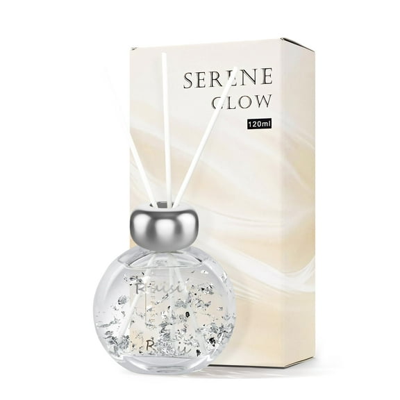 Reed Diffuser Set Silver Foil Aromatherapy Oil Diffuser Reeds 4.23 oz Fresh Floral Fragrance Bedroom Aromatherapy, Suitable for Bedroom, Bathroom, Home Decoration