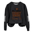 thumbnail image 1 of Chandail en Molleton pour Femmes Rugby Imprimé Chemises pour Femmes Football Maman Chandail en Molleton Col Rond Manches Longues Chandail en Molleton Noir m, 1 of 4