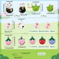 thumbnail image 2 of 1bag 14pcs 7 styles Pet Collar Bells Brass Cherry Panda Frog Strawberry Charm Cat Collar Bell Pet Accessories with Stainless Steel Double Loops Jump Rings for Potty Training, 2 of 6