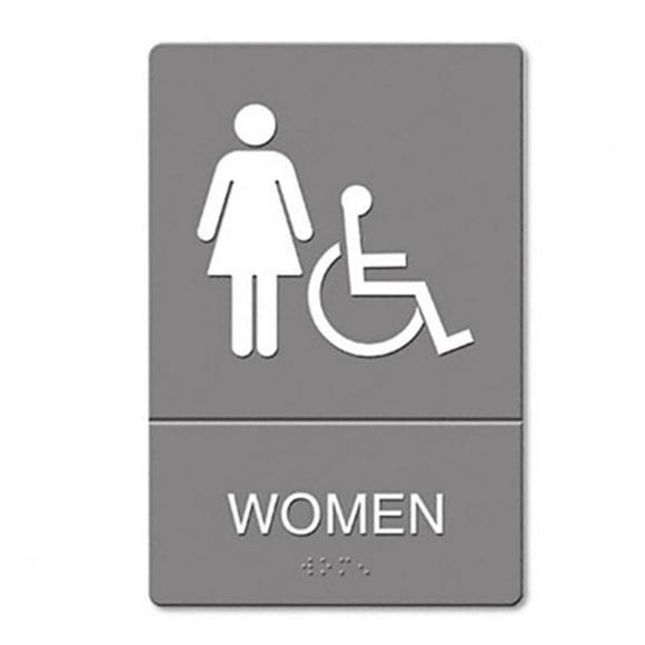 US Stamp ADA Restroom Sign Women Wheelchair Accessible Symbol Molded Plastic 6 x 9
